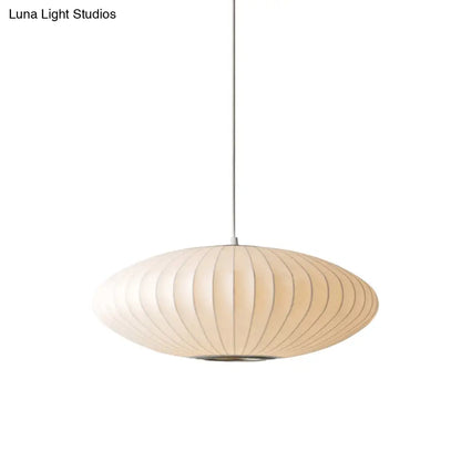 DecorBites™ 16"/19.5"/23.5"W Saucer Hanging Ceiling Light Modernist Fabric 1 Light White Suspension Pendant