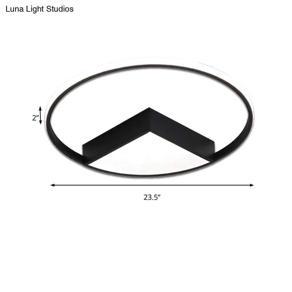 16"/19.5"/23.5" Wide Acrylic Flushmount LED Ceiling Light in Black/White with Warm/White Lighting