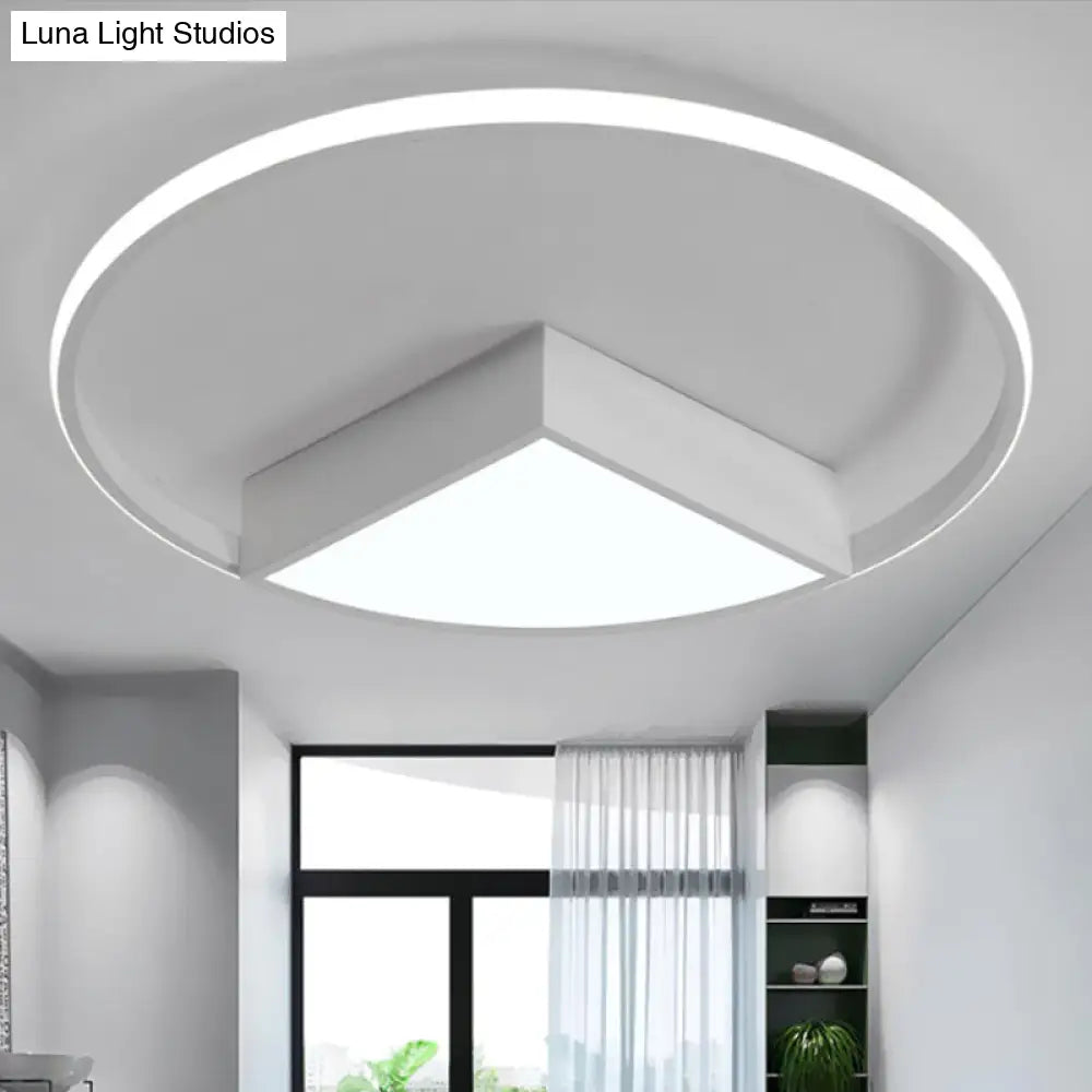 16"/19.5"/23.5" Wide Acrylic Flushmount LED Ceiling Light in Black/White with Warm/White Lighting