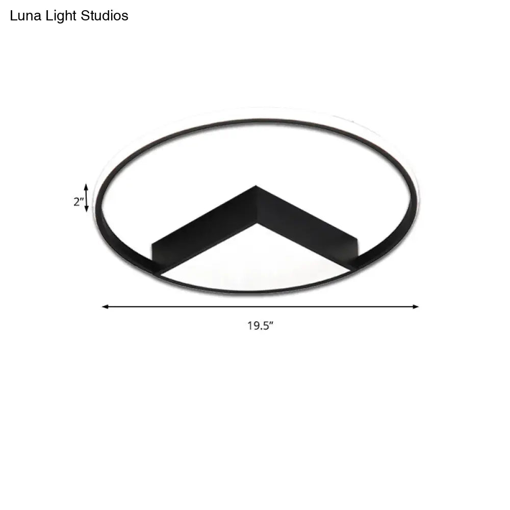 16"/19.5"/23.5" Wide Acrylic Flushmount LED Ceiling Light in Black/White with Warm/White Lighting
