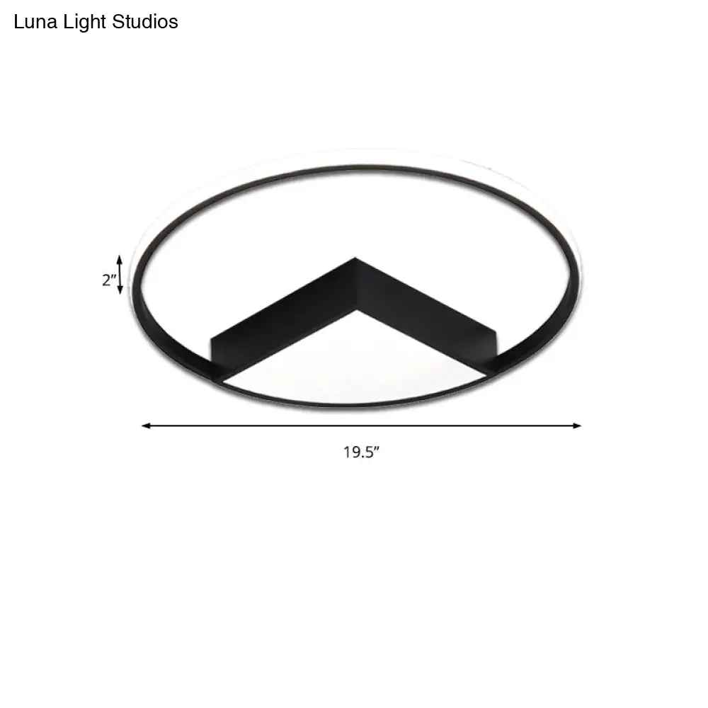 16"/19.5"/23.5" Wide Acrylic Flushmount LED Ceiling Light in Black/White with Warm/White Lighting