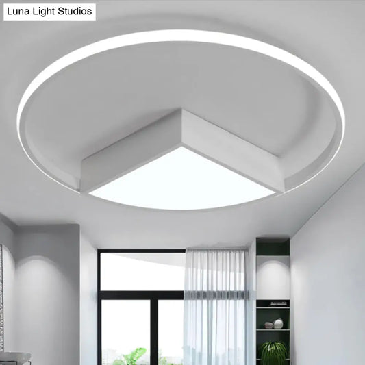 16"/19.5"/23.5" Wide Acrylic Flushmount LED Ceiling Light in Black/White with Warm/White Lighting