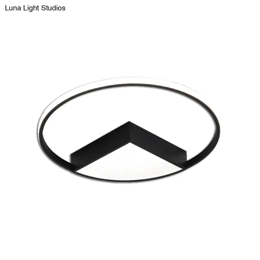 16"/19.5"/23.5" Wide Acrylic Flushmount LED Ceiling Light in Black/White with Warm/White Lighting