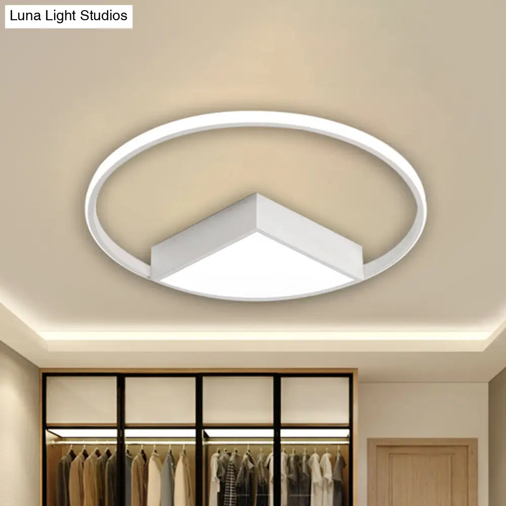 16"/19.5"/23.5" Wide Acrylic Flushmount LED Ceiling Light in Black/White with Warm/White Lighting