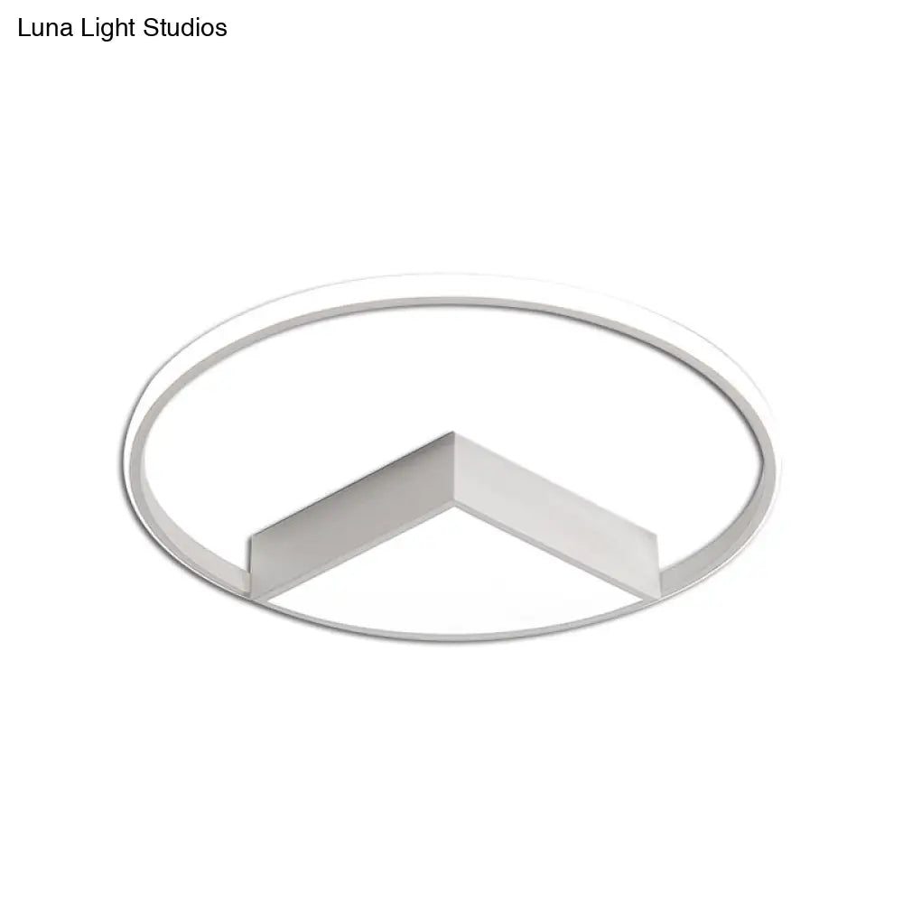 16"/19.5"/23.5" Wide Acrylic Flushmount LED Ceiling Light in Black/White with Warm/White Lighting