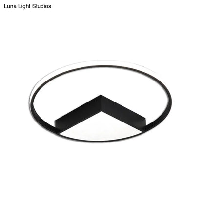 ديكوربايتس™ - مصباح سقف LED أكريليك مدمج بعرض 16/19.5/23.5 بوصة، باللونين الأسود والأبيض مع إضاءة دافئة/بيضاء