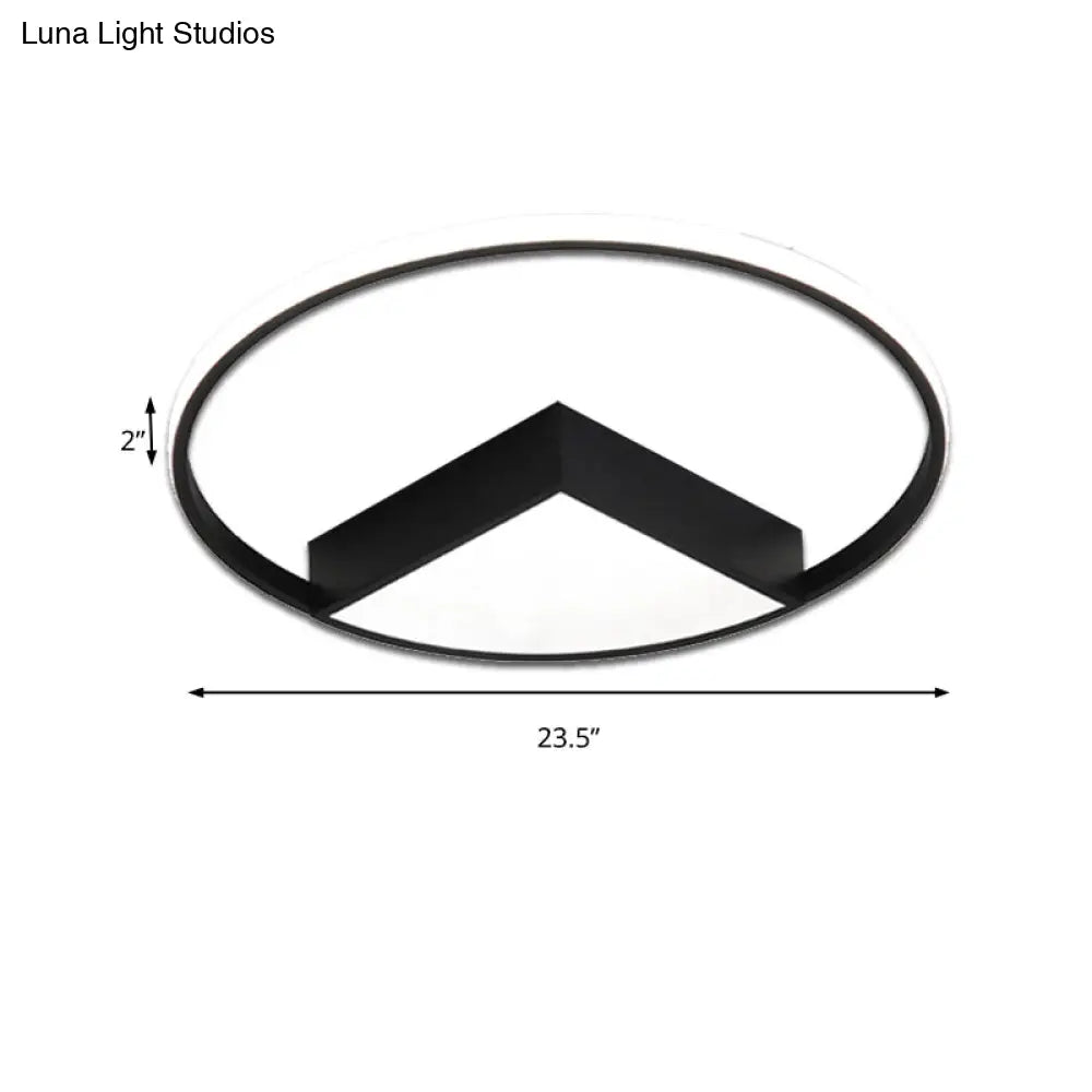 16"/19.5"/23.5" Wide Acrylic Flushmount LED Ceiling Light in Black/White with Warm/White Lighting