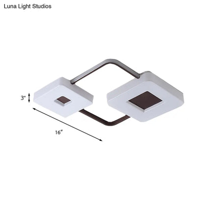 Lámpara de techo LED cuadrada/rectangular DecorBites™ de 16"/19.5"/35.5" color café, luz blanca, acrílica, para sala de estar