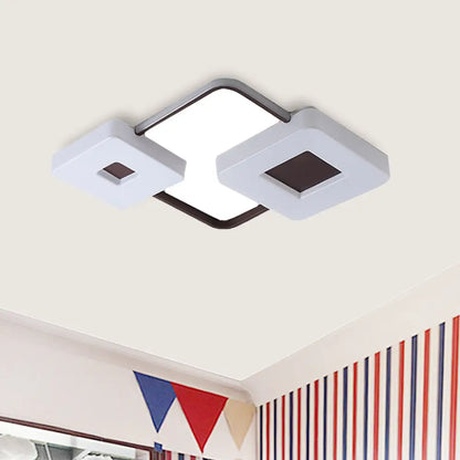 Lámpara de techo LED cuadrada/rectangular DecorBites™ de 16"/19.5"/35.5" color café, luz blanca, acrílica, para sala de estar