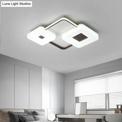 Lámpara de techo LED cuadrada/rectangular DecorBites™ de 16"/19.5"/35.5" color café, luz blanca, acrílica, para sala de estar
