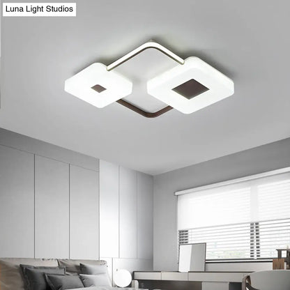 Lámpara de techo LED cuadrada/rectangular DecorBites™ de 16"/19.5"/35.5" color café, luz blanca, acrílica, para sala de estar