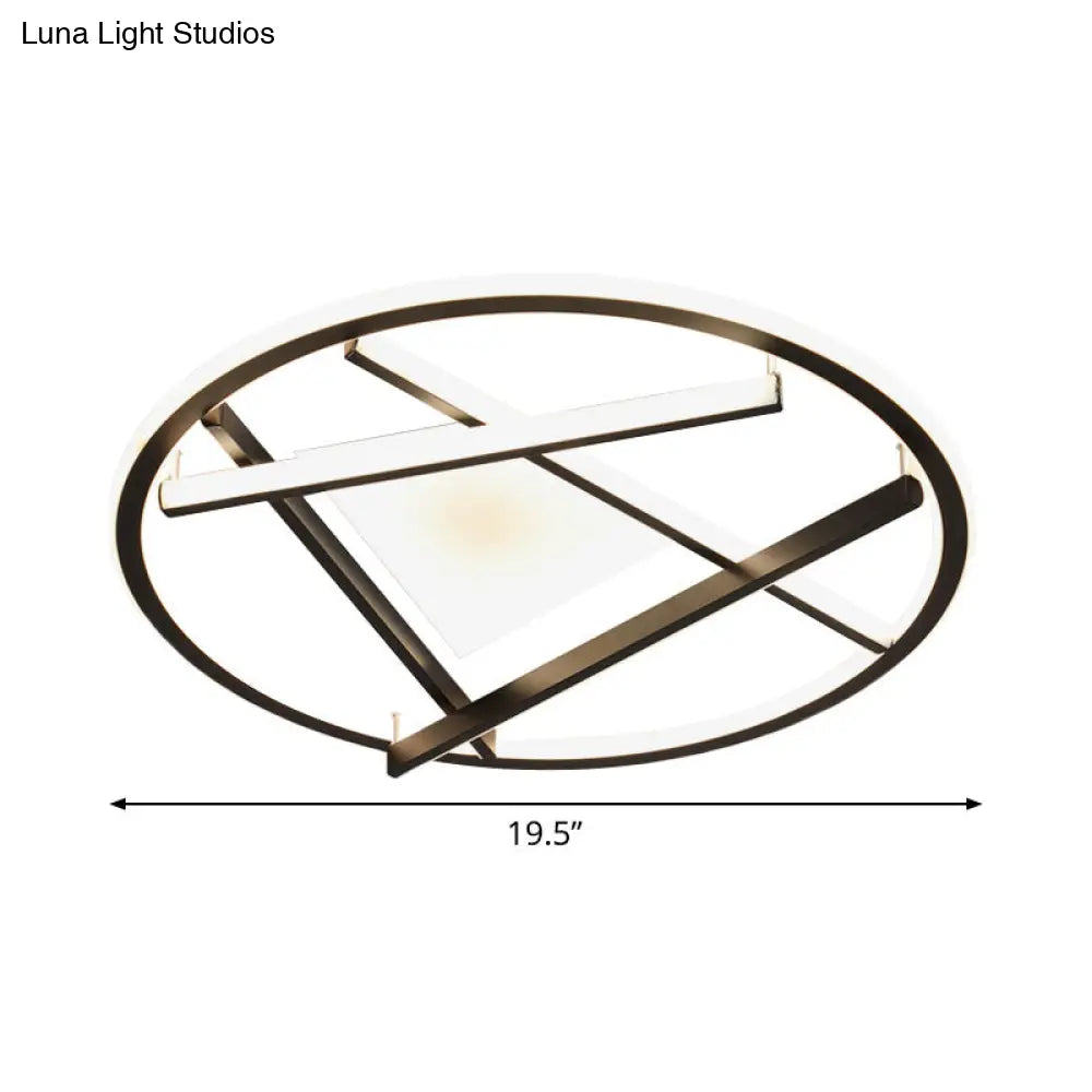 16"/19.5" Acrylic Ring LED Flush Mount Ceiling Light in Black, White/Warm Light