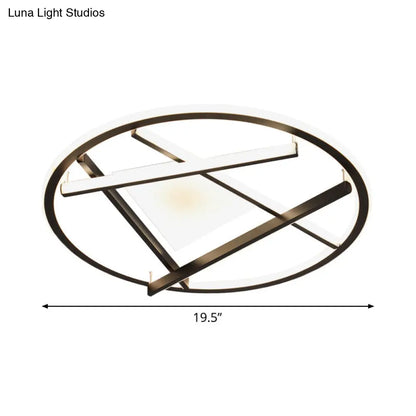 DecorBites™ DecorBites™ 16"/19.5" Acrylic Ring LED Flush Mount Ceiling Light in Black, White/Warm Light