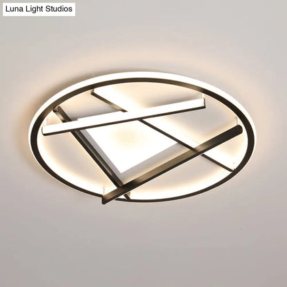 DecorBites™ DecorBites™ 16"/19.5" Acrylic Ring LED Flush Mount Ceiling Light in Black, White/Warm Light