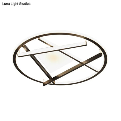 DecorBites™ DecorBites™ 16"/19.5" Acrylic Ring LED Flush Mount Ceiling Light in Black, White/Warm Light