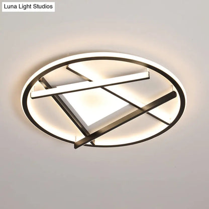 DecorBites™ DecorBites™ 16"/19.5" Acrylic Ring LED Flush Mount Ceiling Light in Black, White/Warm Light