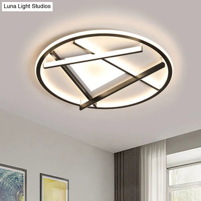 DecorBites™ DecorBites™ 16"/19.5" Acrylic Ring LED Flush Mount Ceiling Light in Black, White/Warm Light