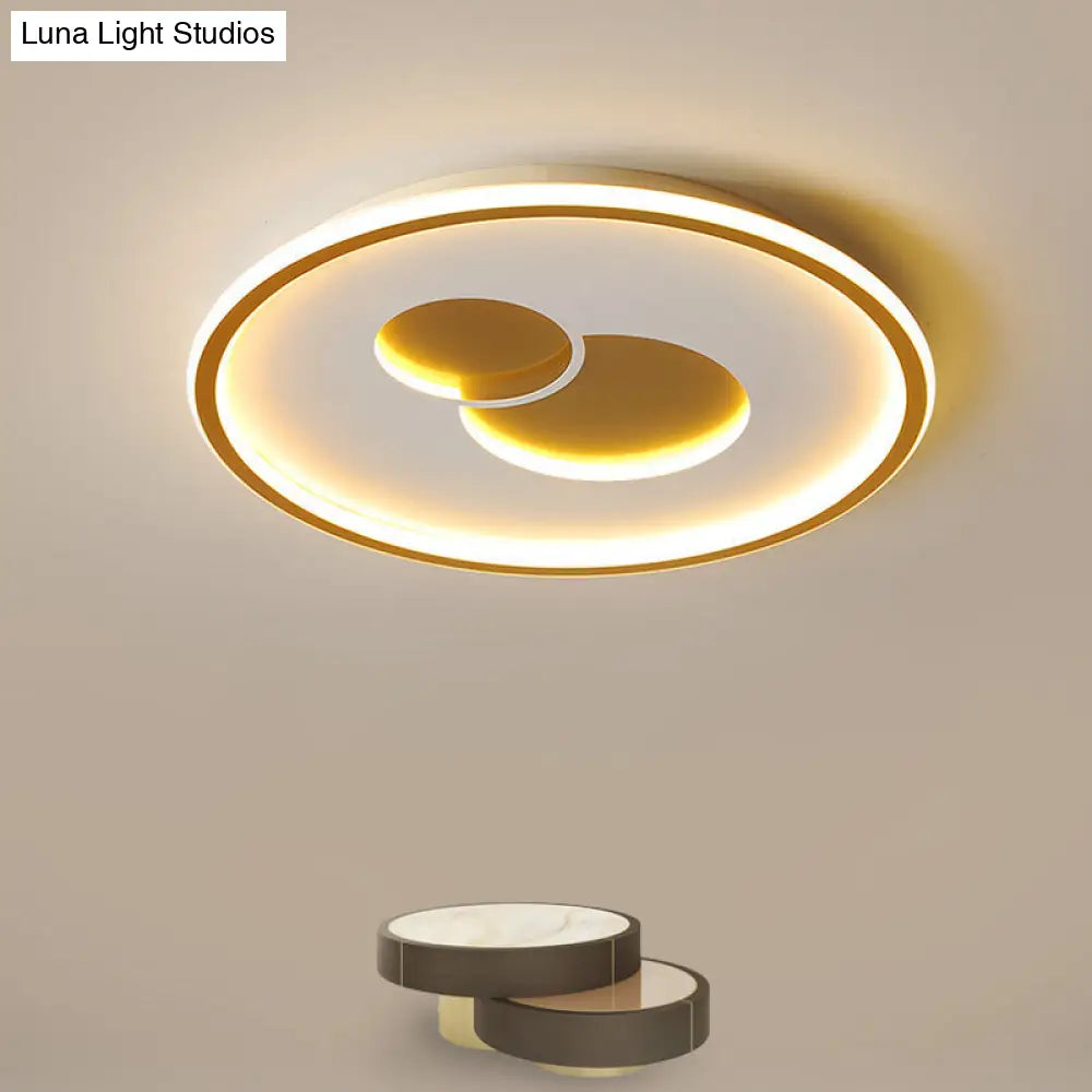 16"/19.5" Black/Gold LED Flushmount Ceiling Light with Simplicity Acrylic Design