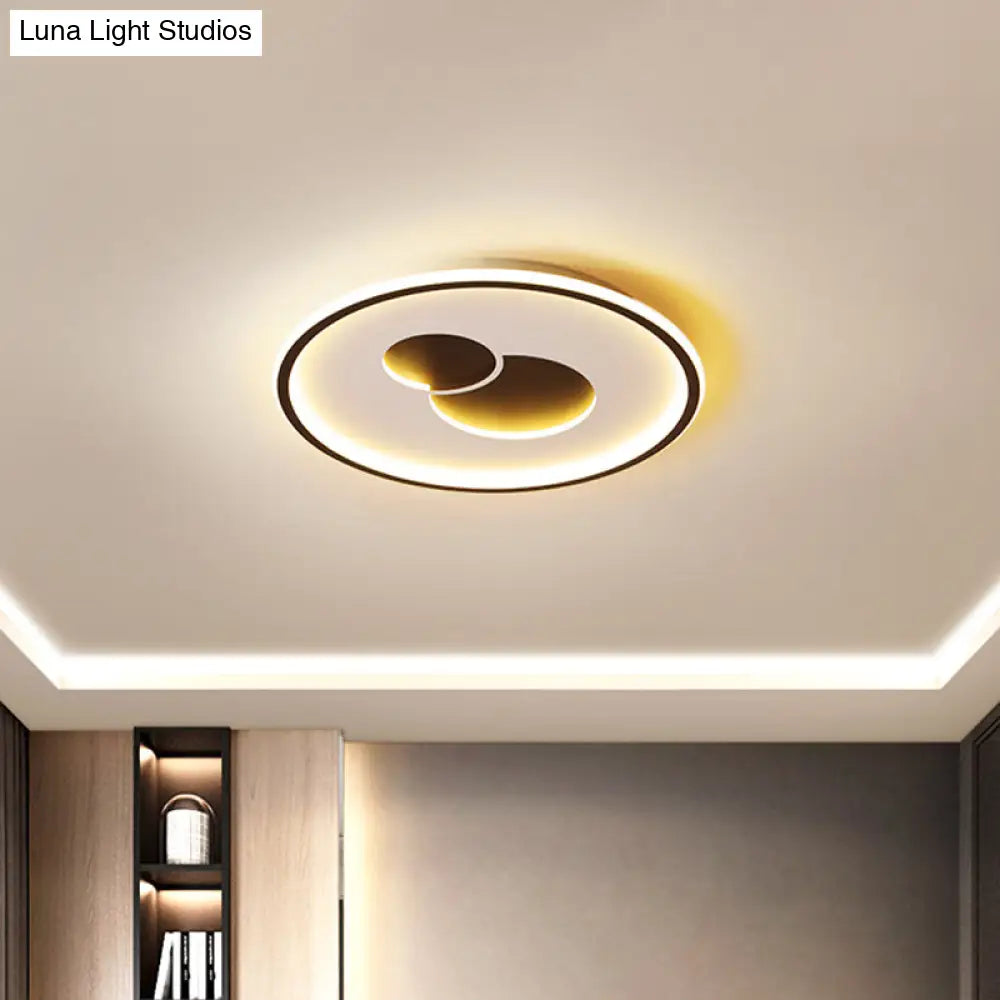 16"/19.5" Black/Gold LED Flushmount Ceiling Light with Simplicity Acrylic Design