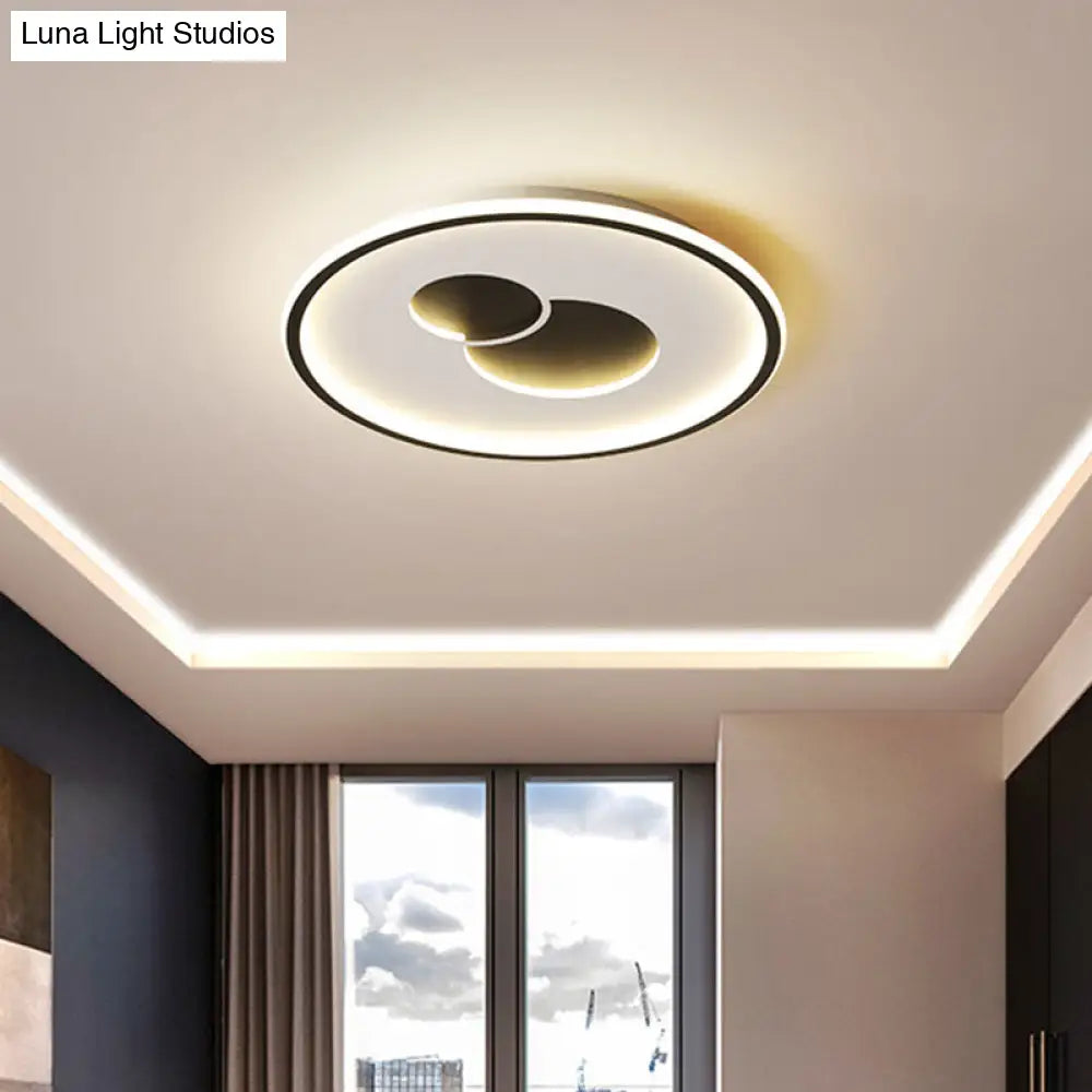 16"/19.5" Black/Gold LED Flushmount Ceiling Light with Simplicity Acrylic Design