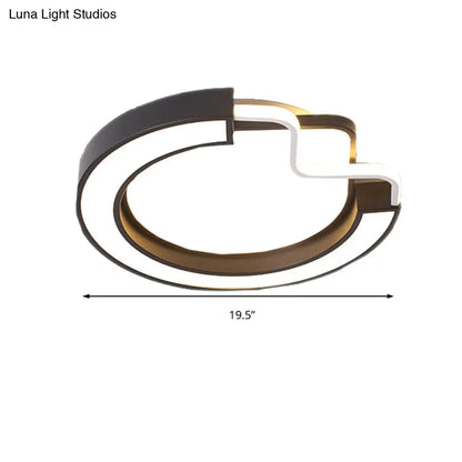 Lámpara de techo LED contemporánea DecorBites™ de 16"/19.5" con montaje empotrado en metal – Disponible en negro/blanco, cuadrada/redonda, para dormitorio – Luz blanca