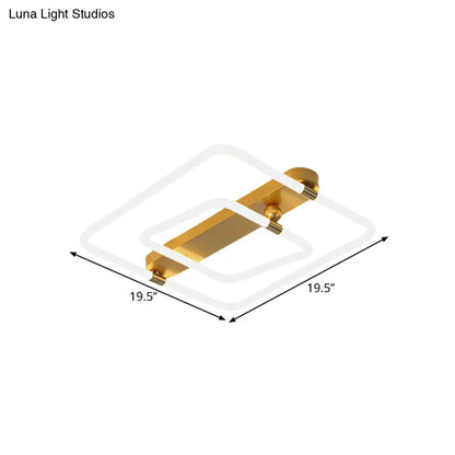 DecorBites™ Lámpara de techo LED contemporánea de 16"/19.5" con acabado dorado y luz cálida/blanca.