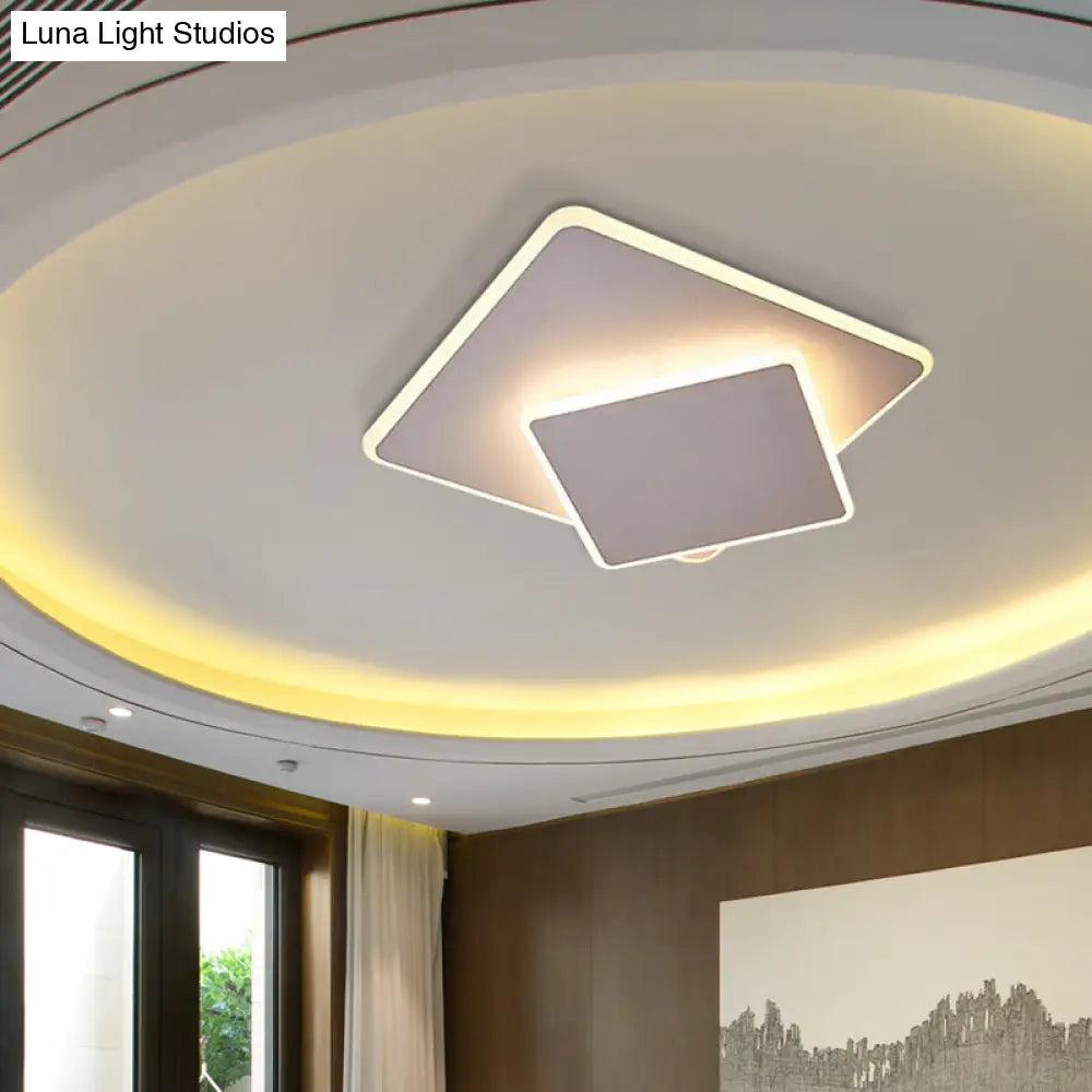 16"/19.5" Creative Flush Mount Light with Overlapping Design - Modern Acrylic - Round/Square/Triangle - Flush Mount