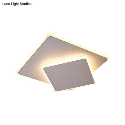 DecorBites™ DecorBites™ 16"/19.5" Creative Flush Mount Light with Overlapping Design - Modern Acrylic - Round/Square/Triangle - Flush Mount