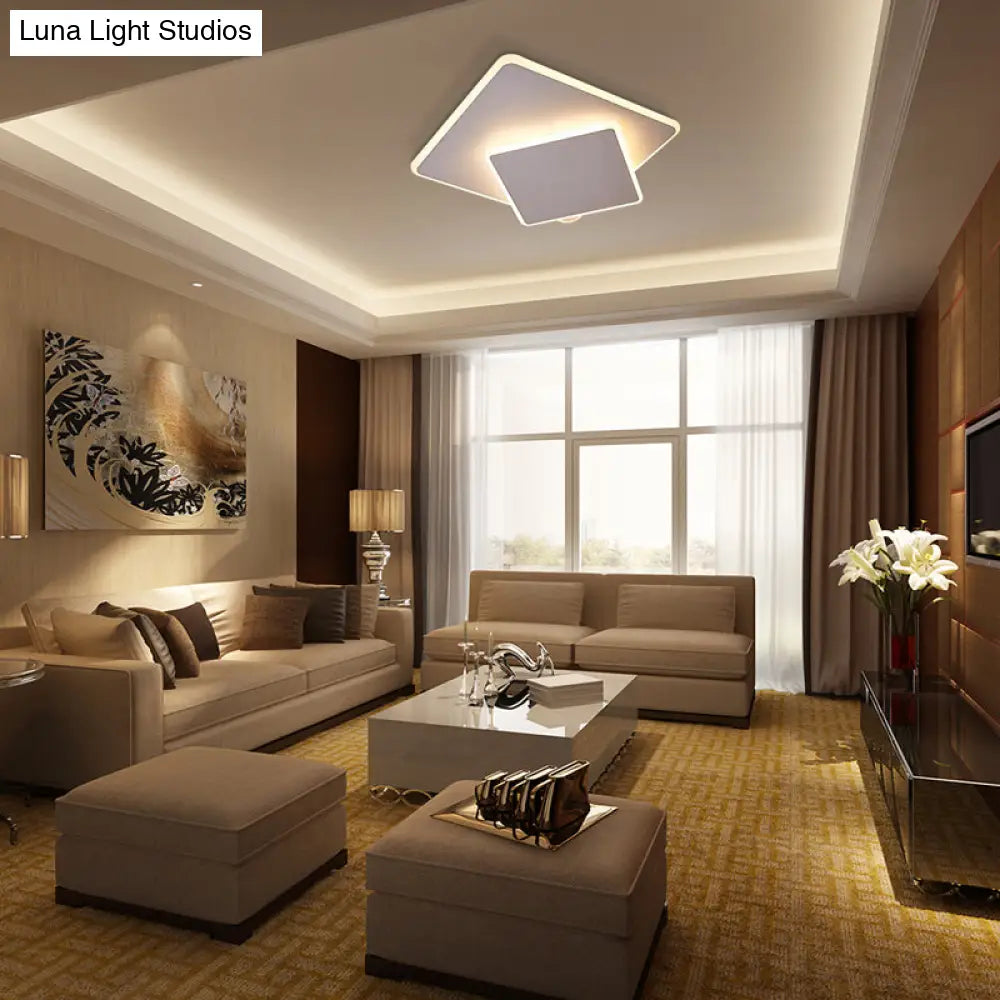 16"/19.5" Creative Flush Mount Light with Overlapping Design - Modern Acrylic - Round/Square/Triangle - Flush Mount