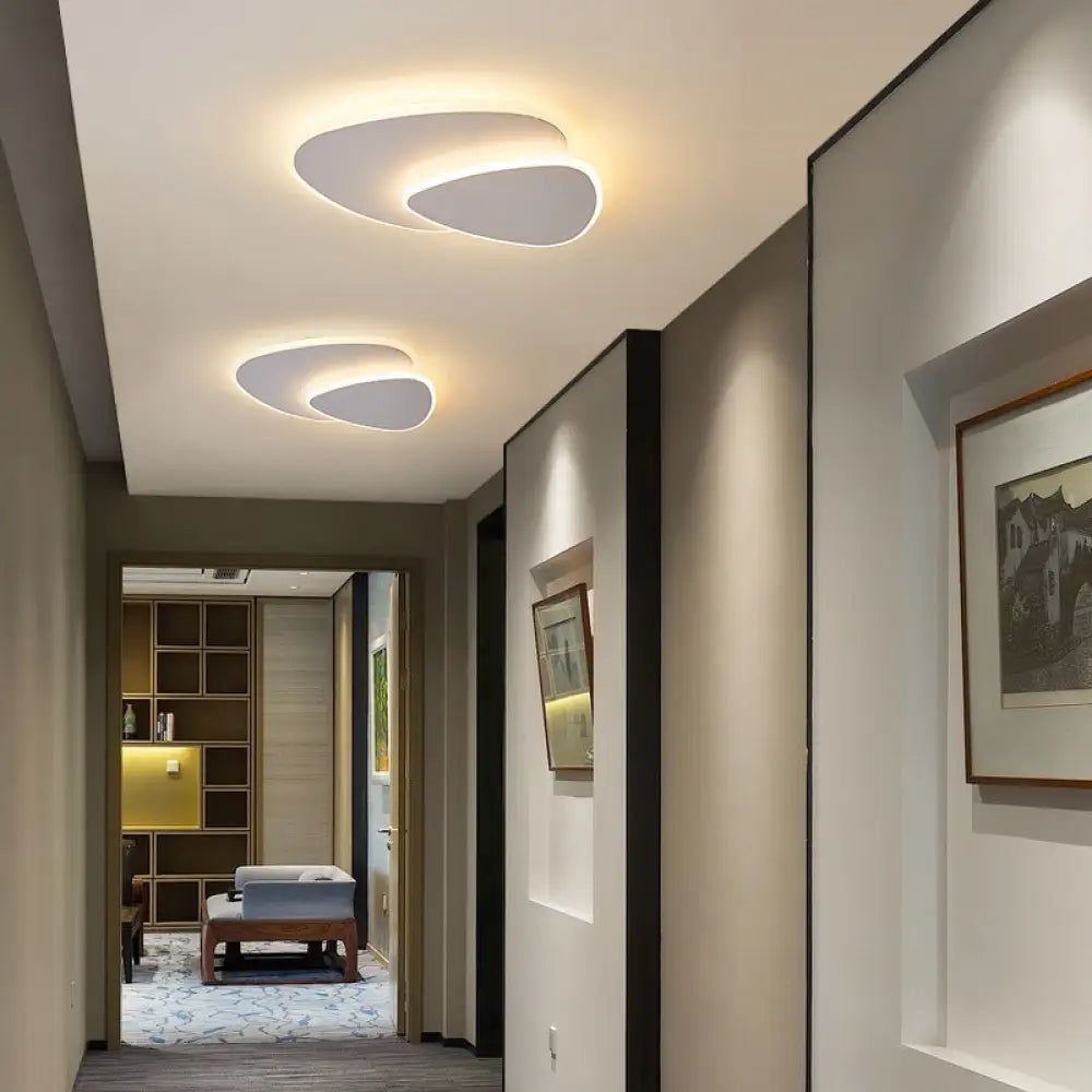 16"/19.5" Creative Flush Mount Light with Overlapping Design - Modern Acrylic - Round/Square/Triangle - Flush Mount