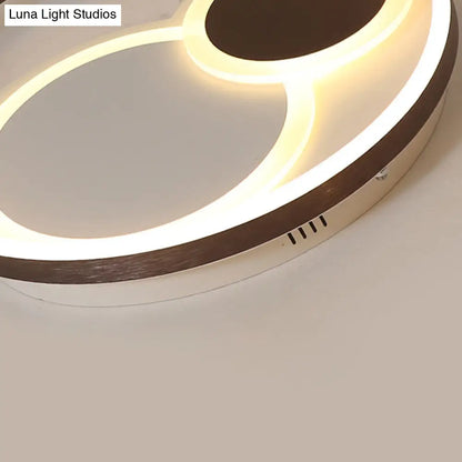 DecorBites™ Lámpara de techo empotrada metálica Orbit de 16"/19.5" de diámetro con atenuación continua - Lámpara LED empotrada color café moderno, luz cálida/blanca, control remoto