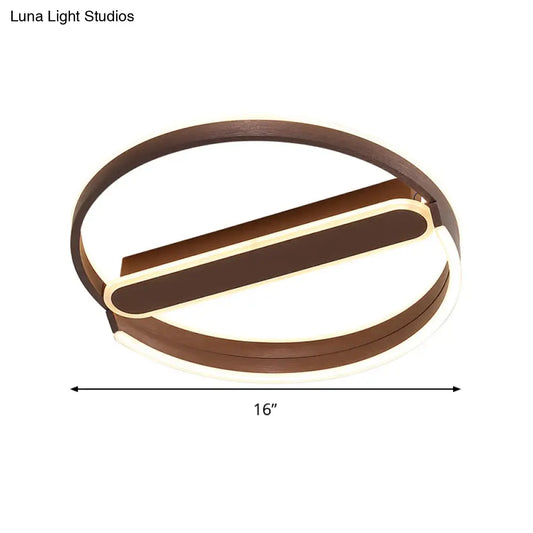 16"/19.5" Flush Mount Coffee Halo Ring LED Ceiling Light in Warm/White with Stepless Dimming & Remote Control
