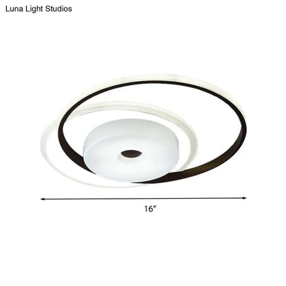 DecorBites™ DecorBites™ 16"/19.5" Modern LED Flush Ceiling Light - White Acrylic Bedroom Fixture