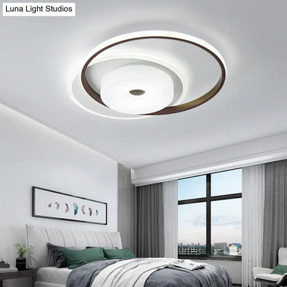 DecorBites™ DecorBites™ 16"/19.5" Modern LED Flush Ceiling Light - White Acrylic Bedroom Fixture