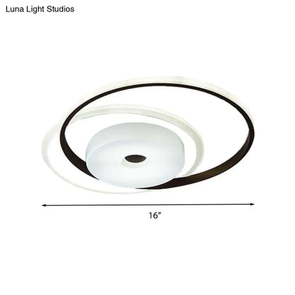 DecorBites™ DecorBites™ 16"/19.5" Modern LED Flush Ceiling Light - White Acrylic Bedroom Fixture