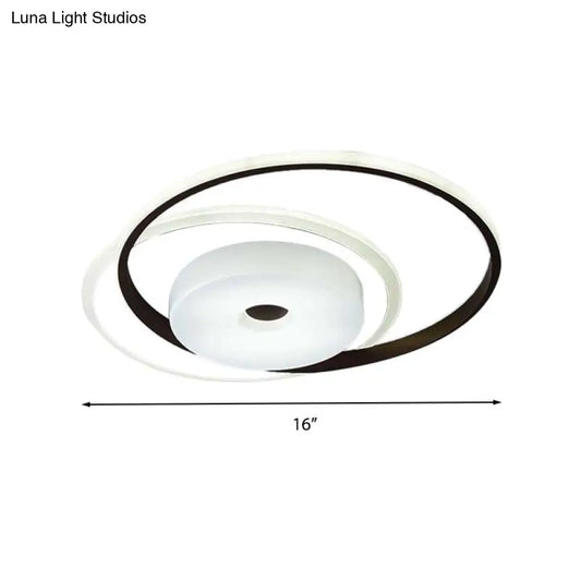 16"/19.5" Modern LED Flush Ceiling Light - White Acrylic Bedroom Fixture