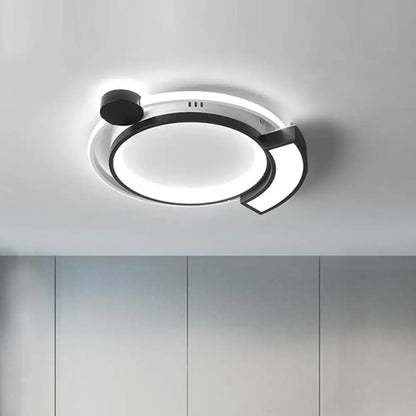 DecorBites™ DecorBites™ 16"/19.5" Modern Orbit Acrylic LED Flush Ceiling Light, Black/Gold Finish, White Light