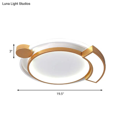 DecorBites™ DecorBites™ 16"/19.5" Modern Orbit Acrylic LED Flush Ceiling Light, Black/Gold Finish, White Light