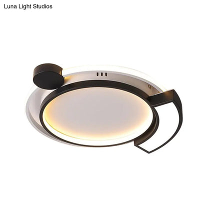 DecorBites™ DecorBites™ 16"/19.5" Modern Orbit Acrylic LED Flush Ceiling Light, Black/Gold Finish, White Light
