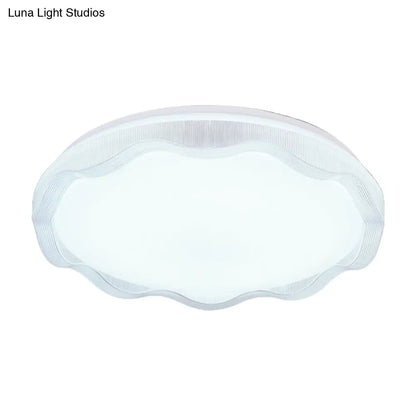 مصباح سقف بسيط بتصميم صدفي من DecorBites™ مقاس 16 بوصة/19.5 بوصة مع موزع أكريليك - وحدة إضاءة مدمجة باللون الأبيض/الأزرق/الذهبي لغرفة النوم