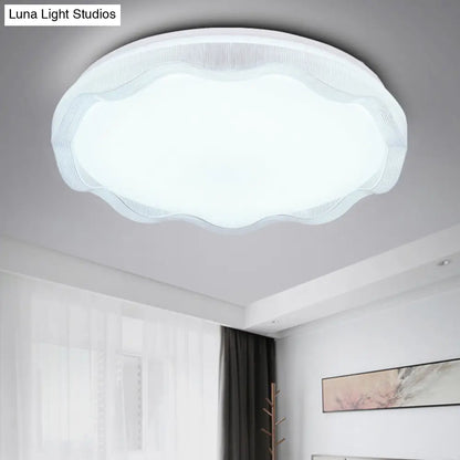 مصباح سقف بسيط بتصميم صدفي من DecorBites™ مقاس 16 بوصة/19.5 بوصة مع موزع أكريليك - وحدة إضاءة مدمجة باللون الأبيض/الأزرق/الذهبي لغرفة النوم