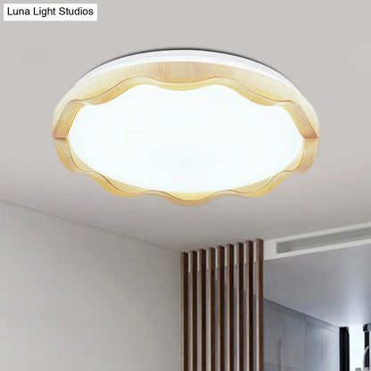 مصباح سقف بسيط بتصميم صدفي من DecorBites™ مقاس 16 بوصة/19.5 بوصة مع موزع أكريليك - وحدة إضاءة مدمجة باللون الأبيض/الأزرق/الذهبي لغرفة النوم