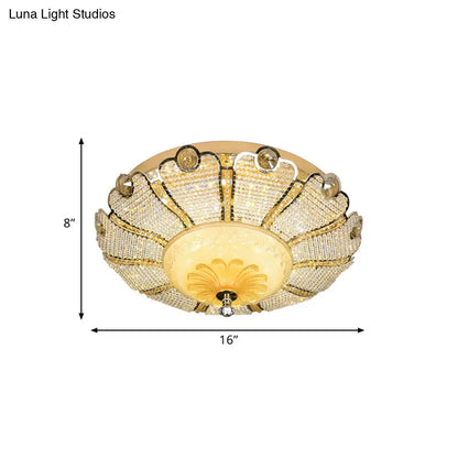 DecorBites™ Foco empotrable LED moderno con diseño de cristal festoneado de 16"/19.5" W en color dorado