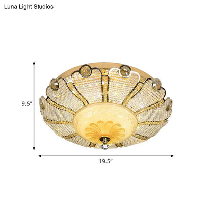 DecorBites™ Foco empotrable LED moderno con diseño de cristal festoneado de 16"/19.5" W en color dorado