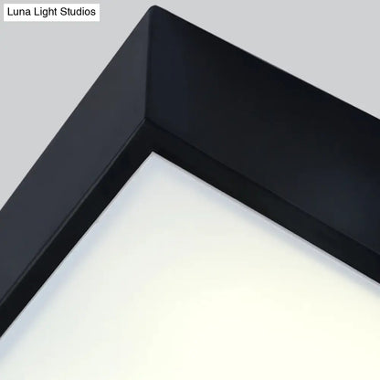 DecorBites™ 16"/19.5" Wide Contemporary LED Metal Shade Flush Lighting - White/Black Trapezoid Flush Mount Light in White/Warm Light