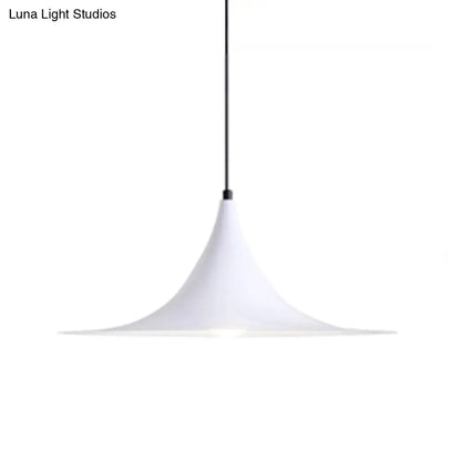 DecorBites™ 16"/19"W Trumpet Pendant Lighting Simplicity Metal 1 Light Black/Grey/White Hanging Light