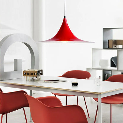 DecorBites™ 16"/19"W Trumpet Pendant Lighting Simplicity Metal 1 Light Black/Grey/White Hanging Light