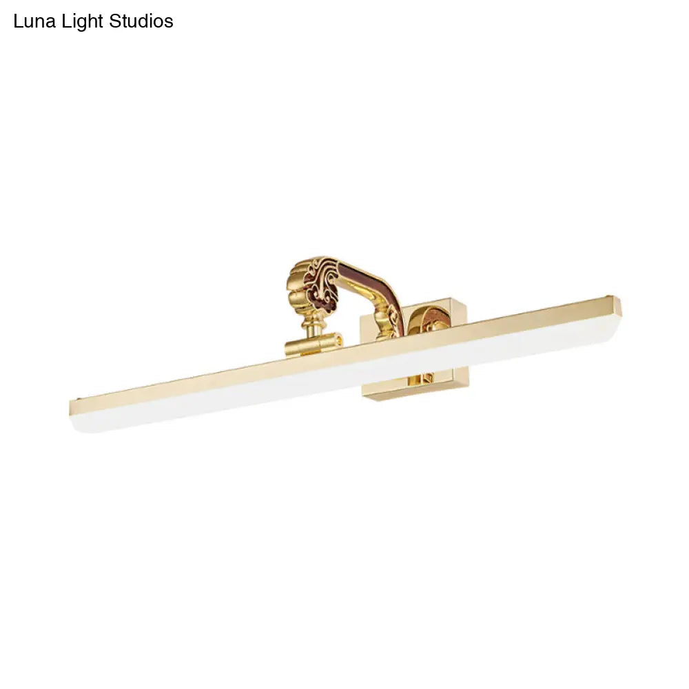 16"/21.5" Modern LED Vanity Lighting - Ultra-Thin Golden Metal & Acrylic Wall Mounted Light