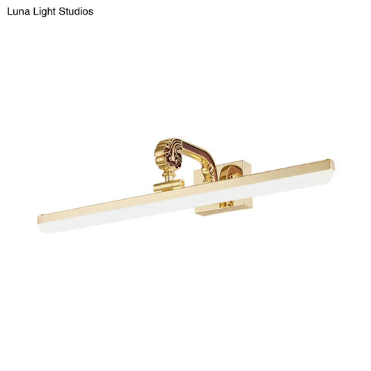 16"/21.5" Modern LED Vanity Lighting - Ultra-Thin Golden Metal & Acrylic Wall Mounted Light