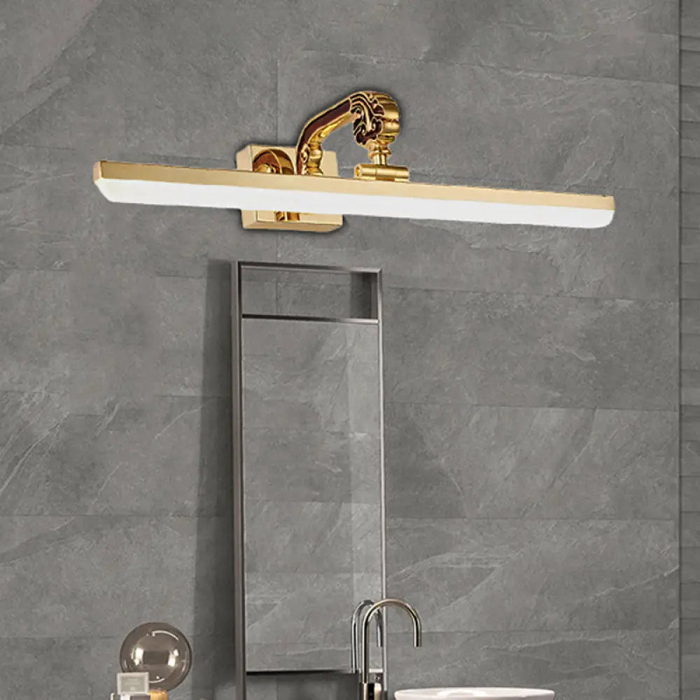 16"/21.5" Modern LED Vanity Lighting - Ultra-Thin Golden Metal & Acrylic Wall Mounted Light